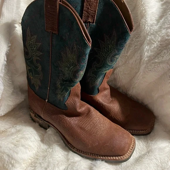 Double H Men's Roper Western Work Boots Size 7.5 EE - Picture 2 of 7